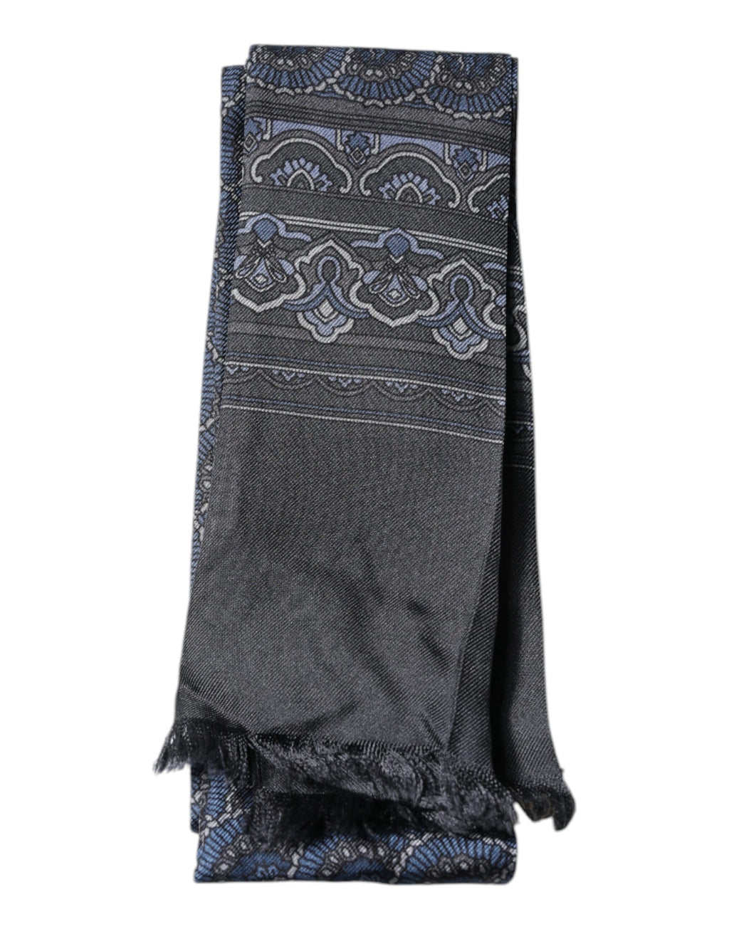 Dolce &amp; Gabbana Dunkelblauer Fantasy-Schal aus Seide