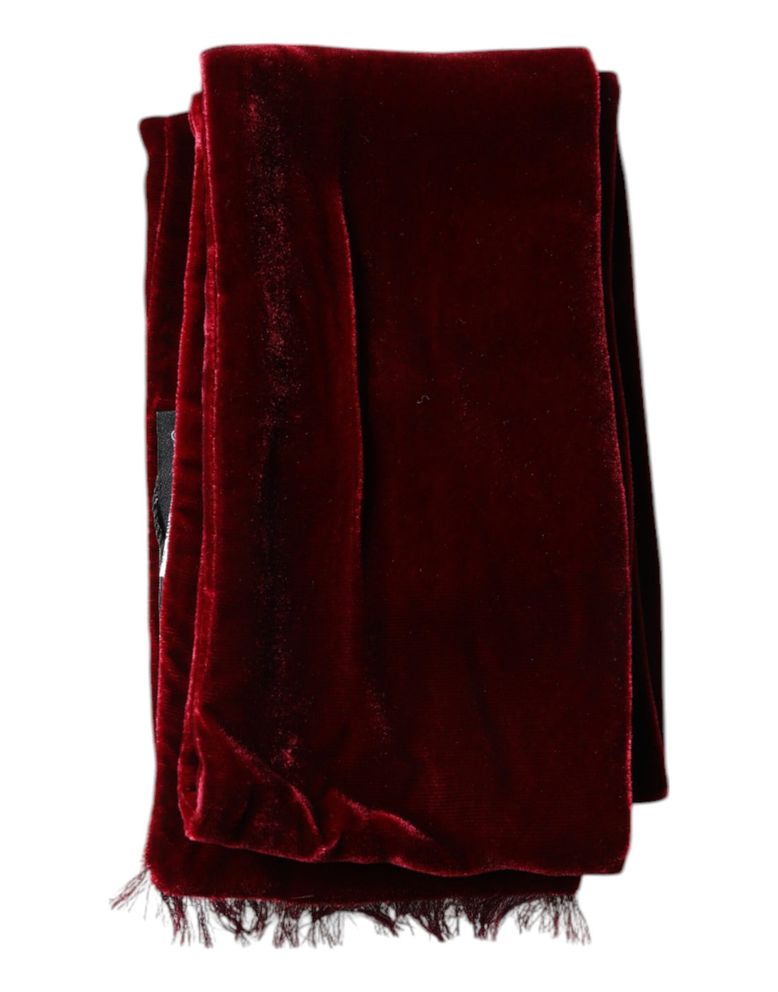 Dolce &amp; Gabbana – Kastanienbrauner, schmaler Wickelschal mit Seidenfransen