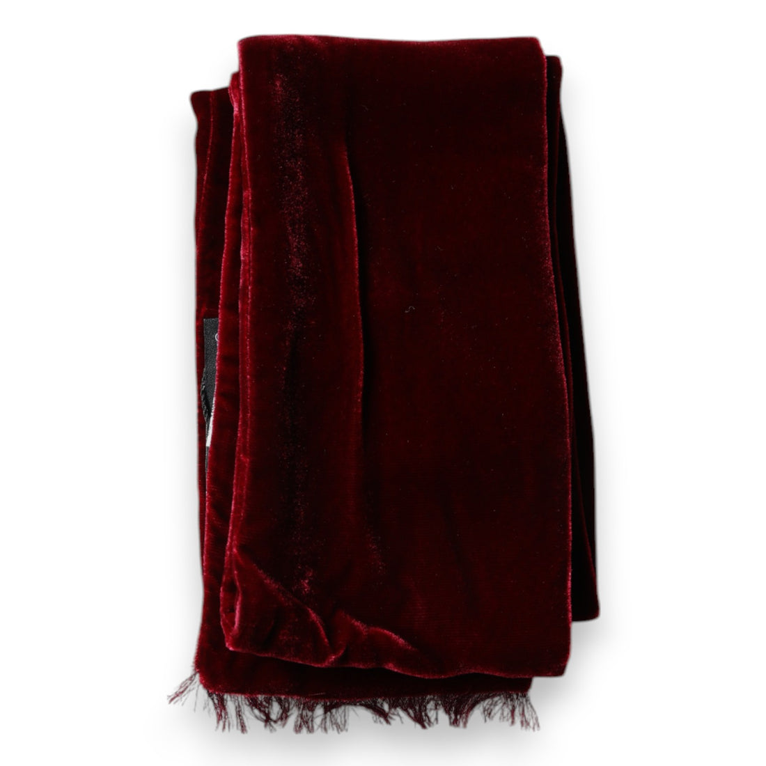 Dolce &amp; Gabbana – Kastanienbrauner, schmaler Wickelschal mit Seidenfransen