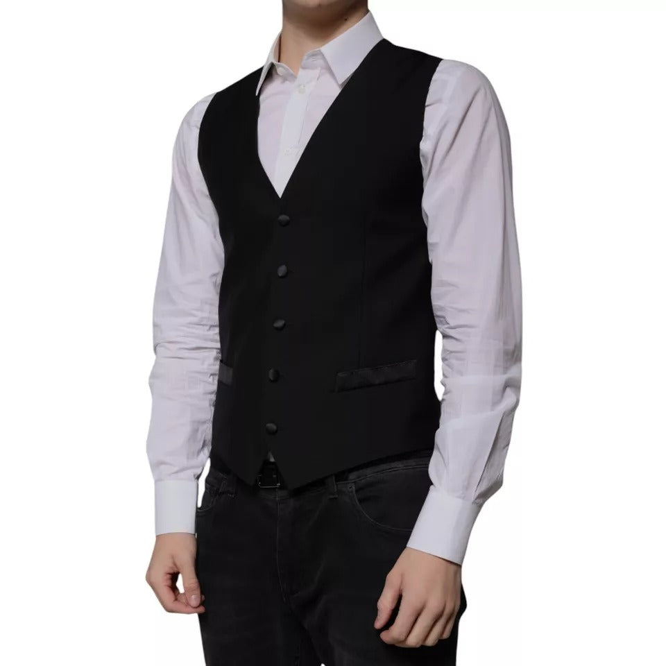Dolce &amp; Gabbana Schwarze Weste aus Wolle für formelle Anlässe für Herren