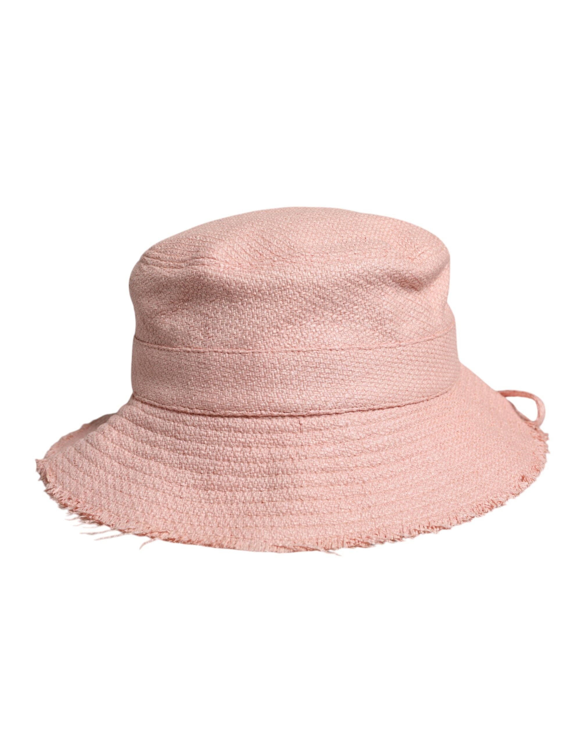 Dolce &amp; Gabbana – Fischerhut aus rosa Baumwolle mit breiter Krempe
