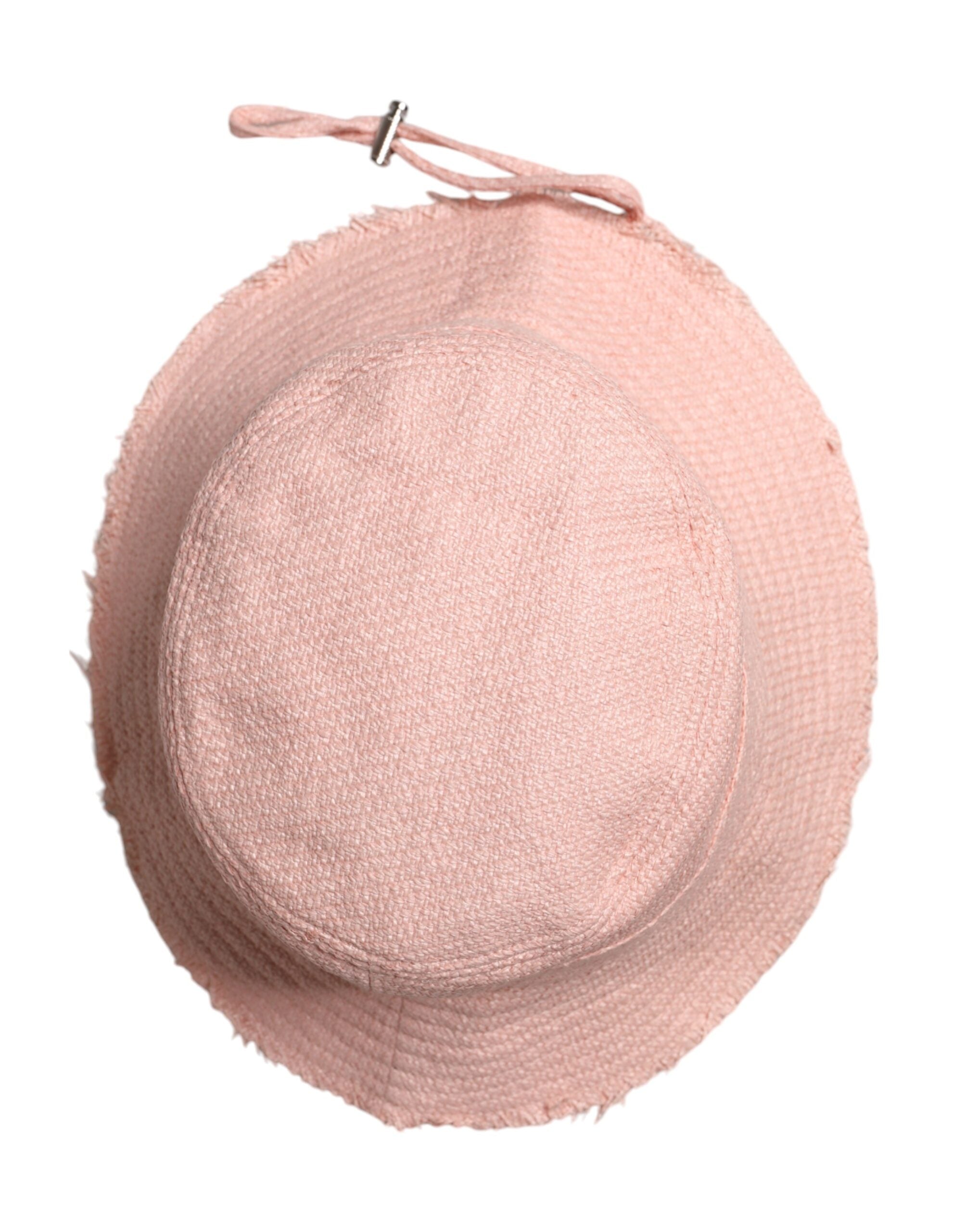 Dolce &amp; Gabbana – Fischerhut aus rosa Baumwolle mit breiter Krempe