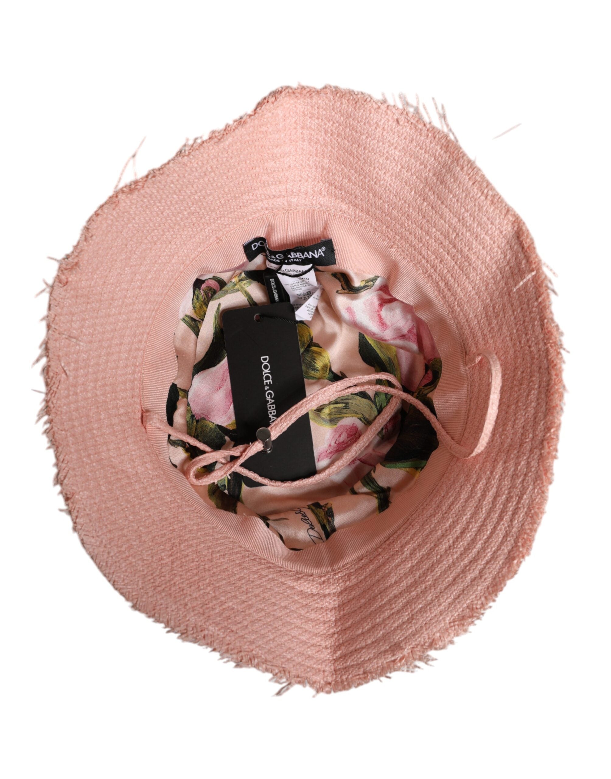 Dolce &amp; Gabbana – Fischerhut aus rosa Baumwolle mit breiter Krempe