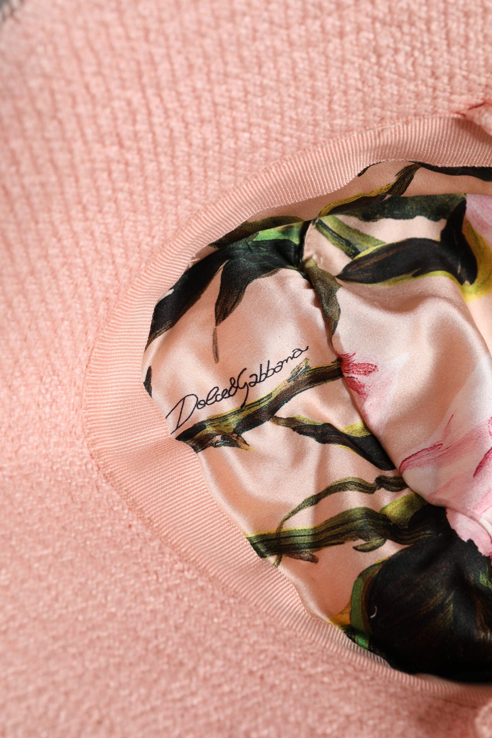 Dolce &amp; Gabbana – Fischerhut aus rosa Baumwolle mit breiter Krempe