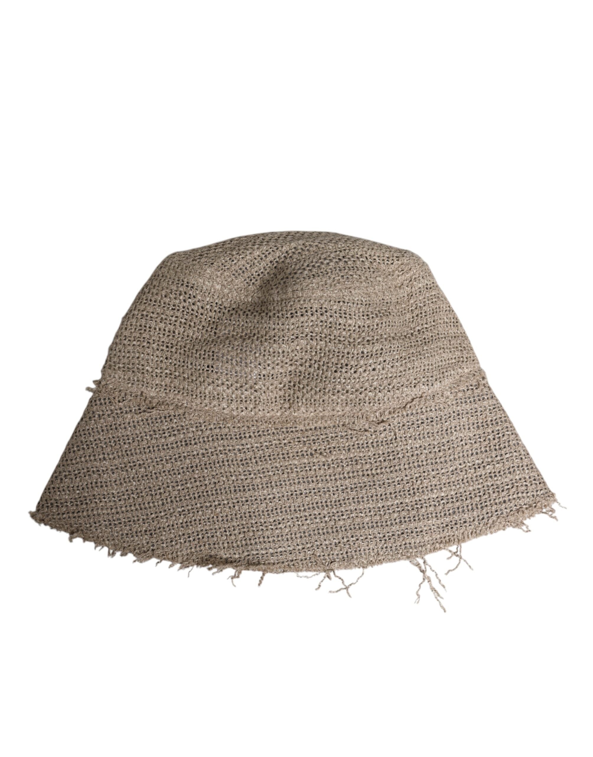 Dolce &amp; Gabbana – Fischerhut aus Leinen mit breiter Krempe in Beige