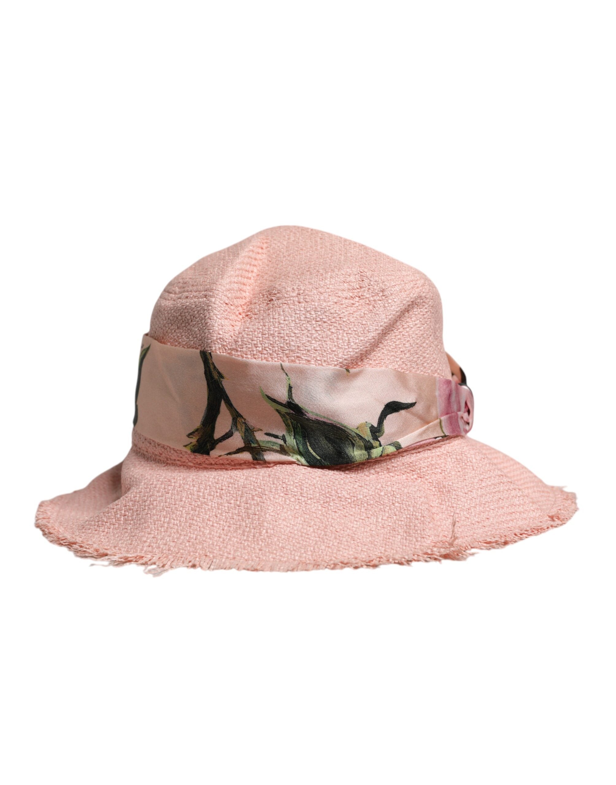 Dolce &amp; Gabbana – Fischerhut aus rosa Baumwolle mit breiter Krempe