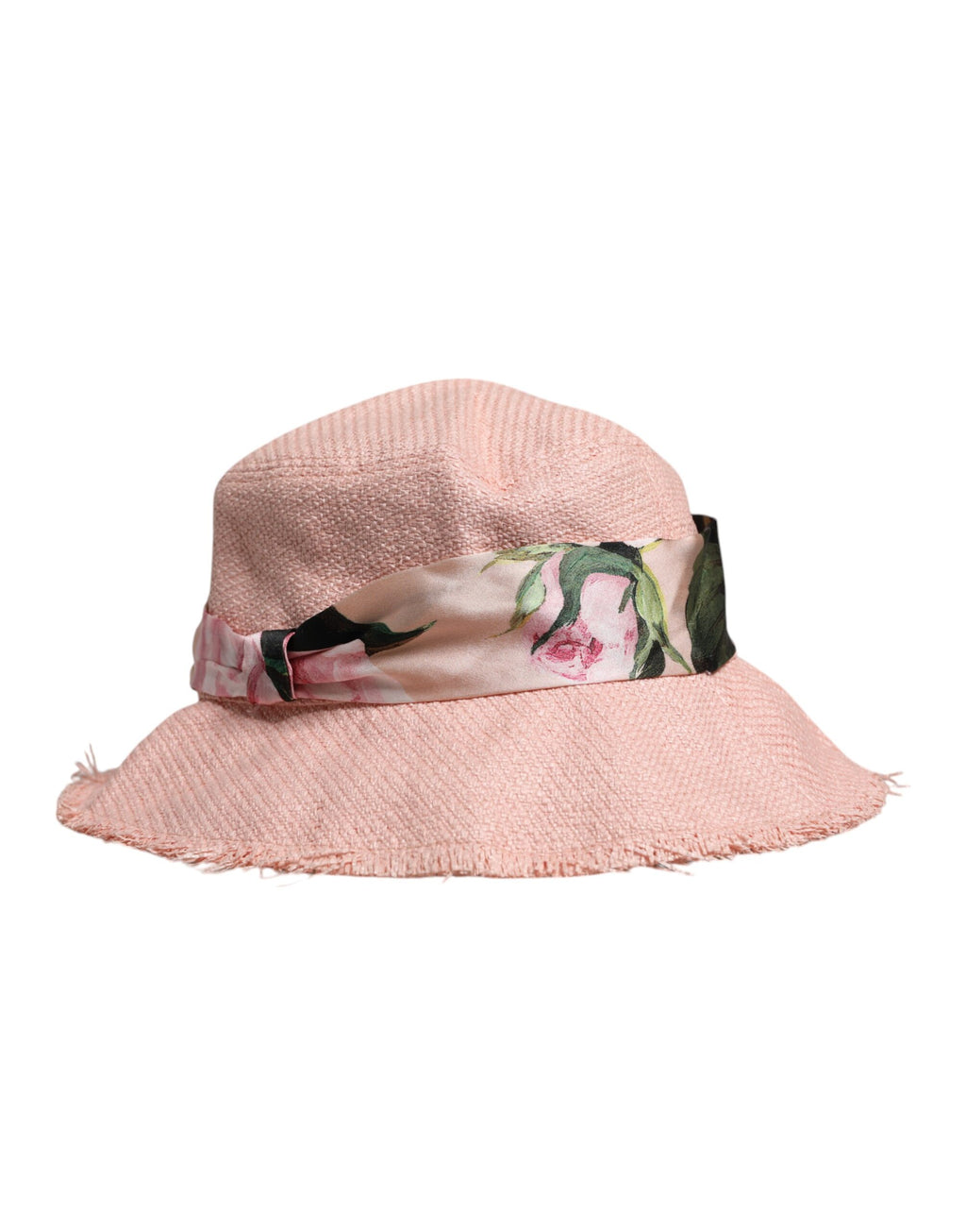 Dolce &amp; Gabbana – Fischerhut aus rosa Baumwolle mit breiter Krempe