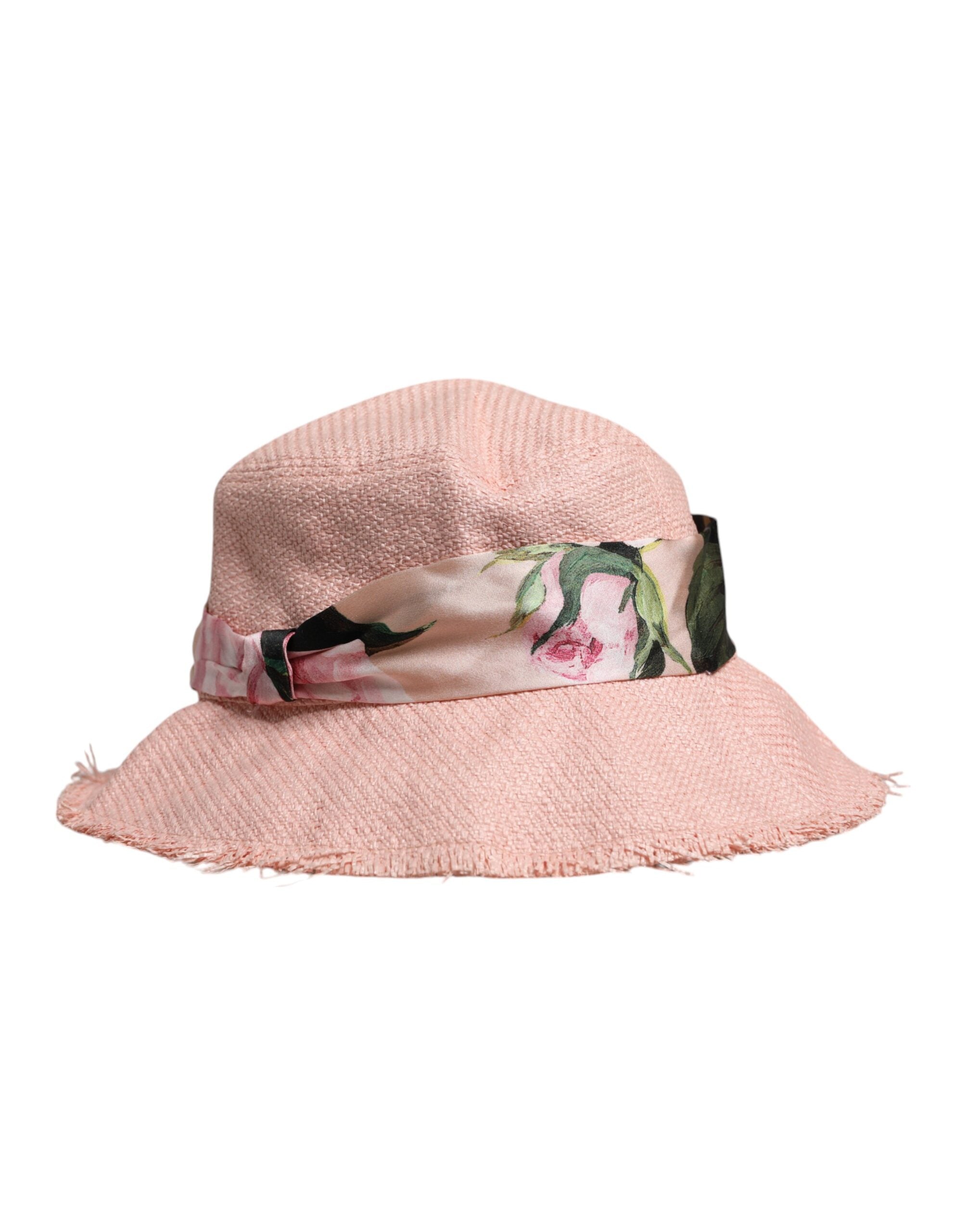 Dolce &amp; Gabbana – Fischerhut aus rosa Baumwolle mit breiter Krempe