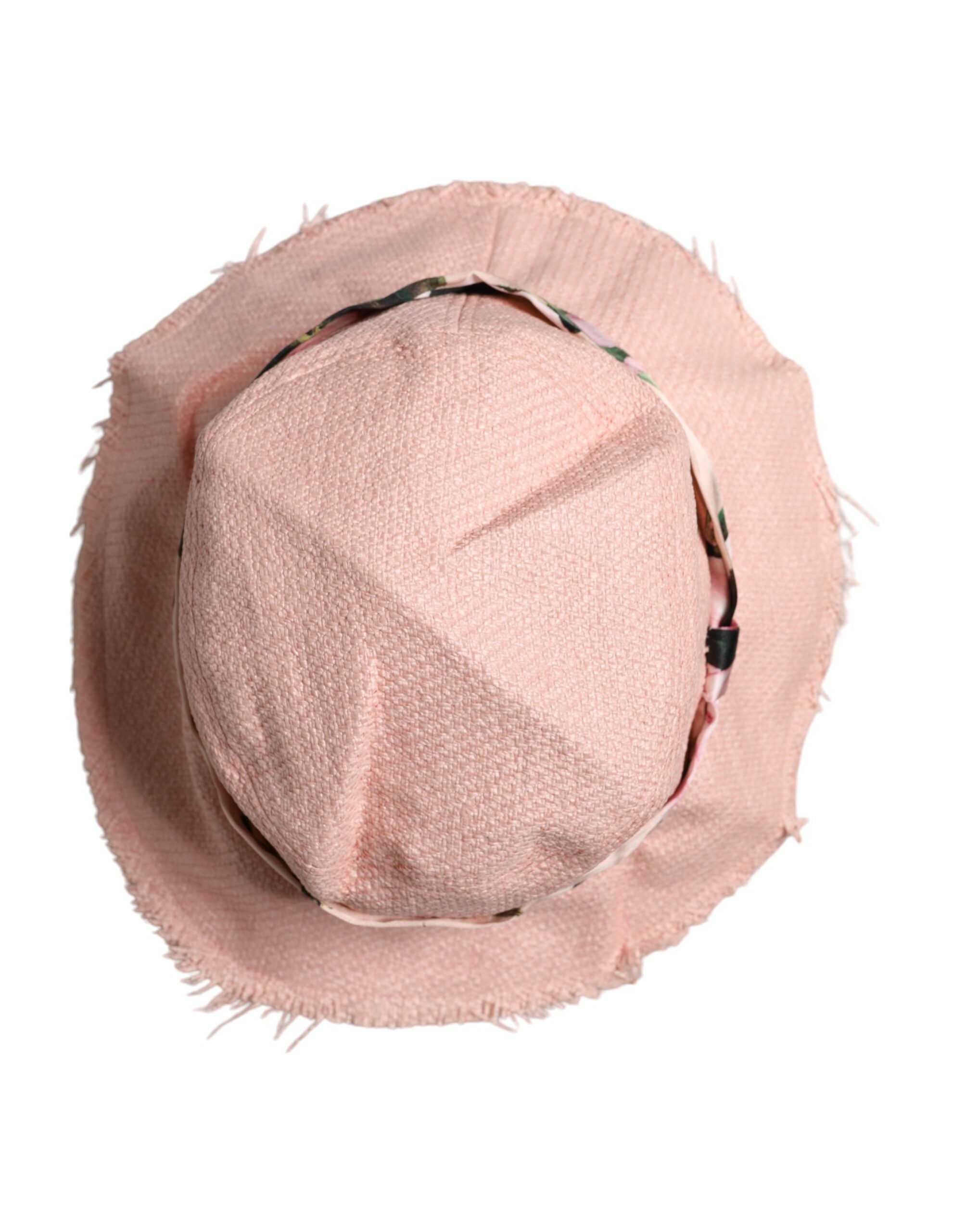 Dolce &amp; Gabbana – Fischerhut aus rosa Baumwolle mit breiter Krempe