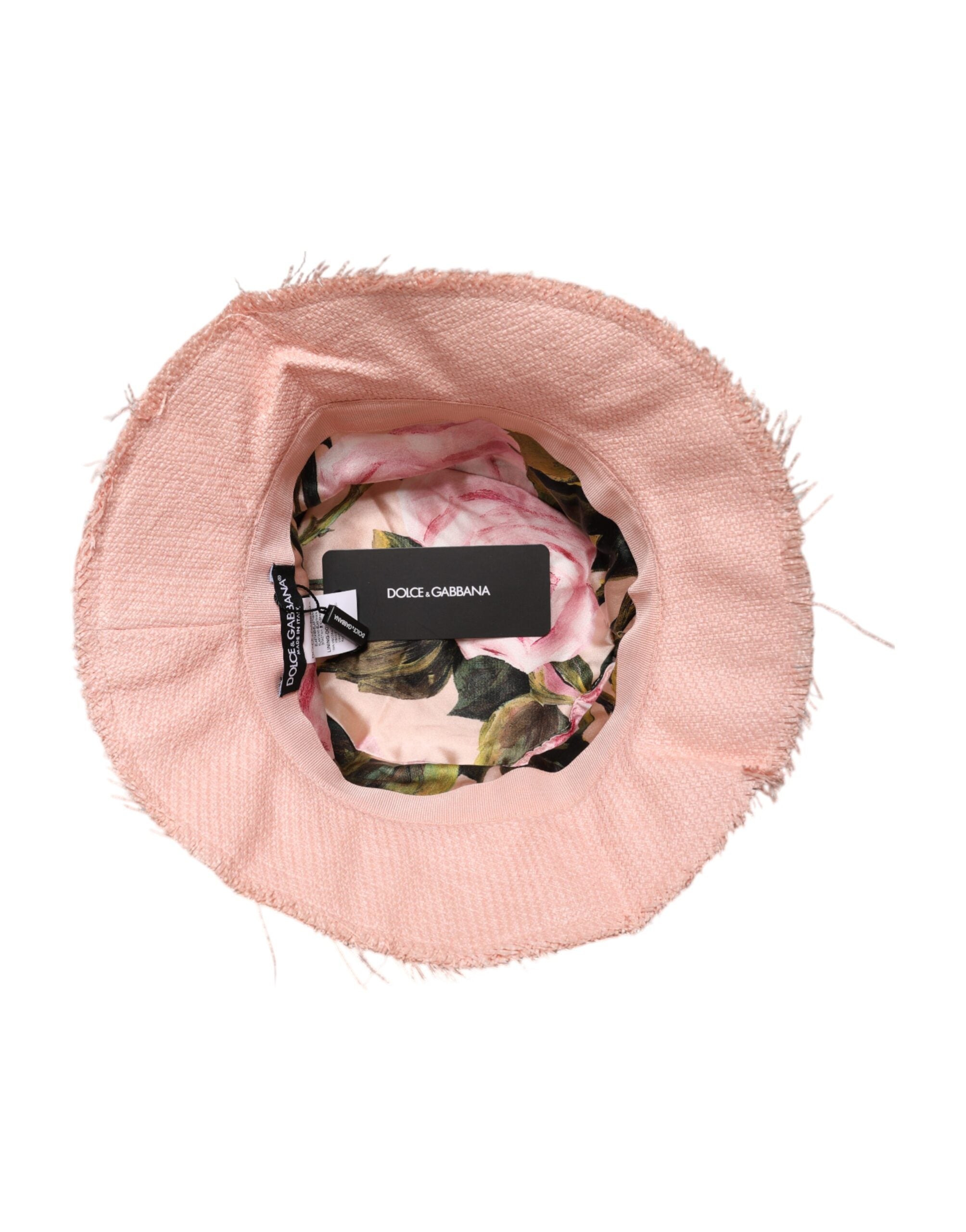Dolce &amp; Gabbana – Fischerhut aus rosa Baumwolle mit breiter Krempe