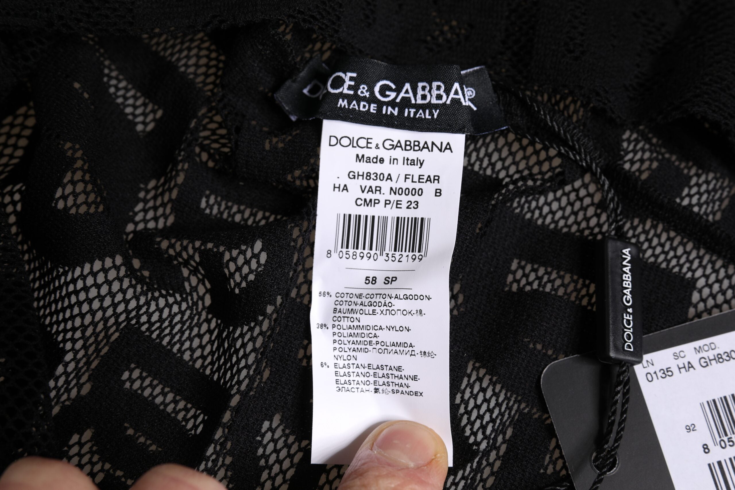 Dolce &amp; Gabbana – Schwarze Mütze mit Logo-Mesh
