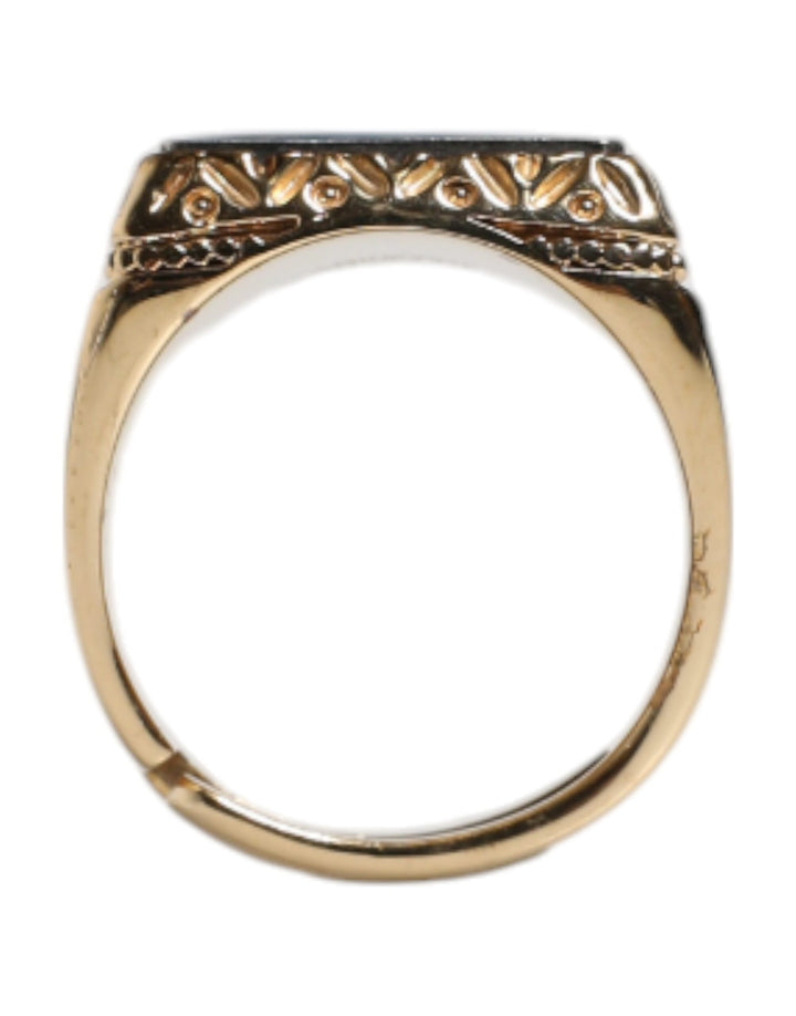 Dolce &amp; Gabbana – Verstellbarer Ring aus Sterlingsilber 925 mit DG-Krone, goldfarben