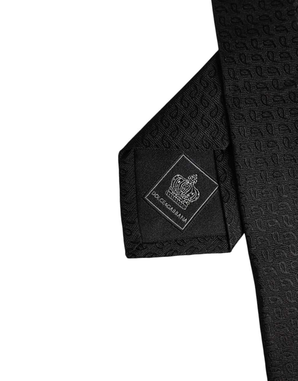 Dolce &amp; Gabbana – Verstellbare Krawatte aus schwarzer gemusterter Seide