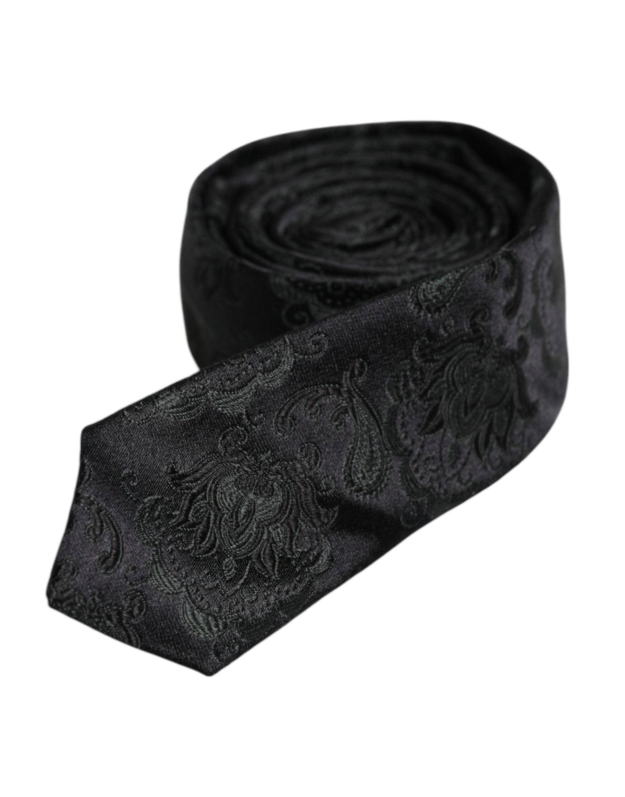 Dolce &amp; Gabbana Dunkelgrüne, verstellbare Seidenkrawatte mit Blumenmuster