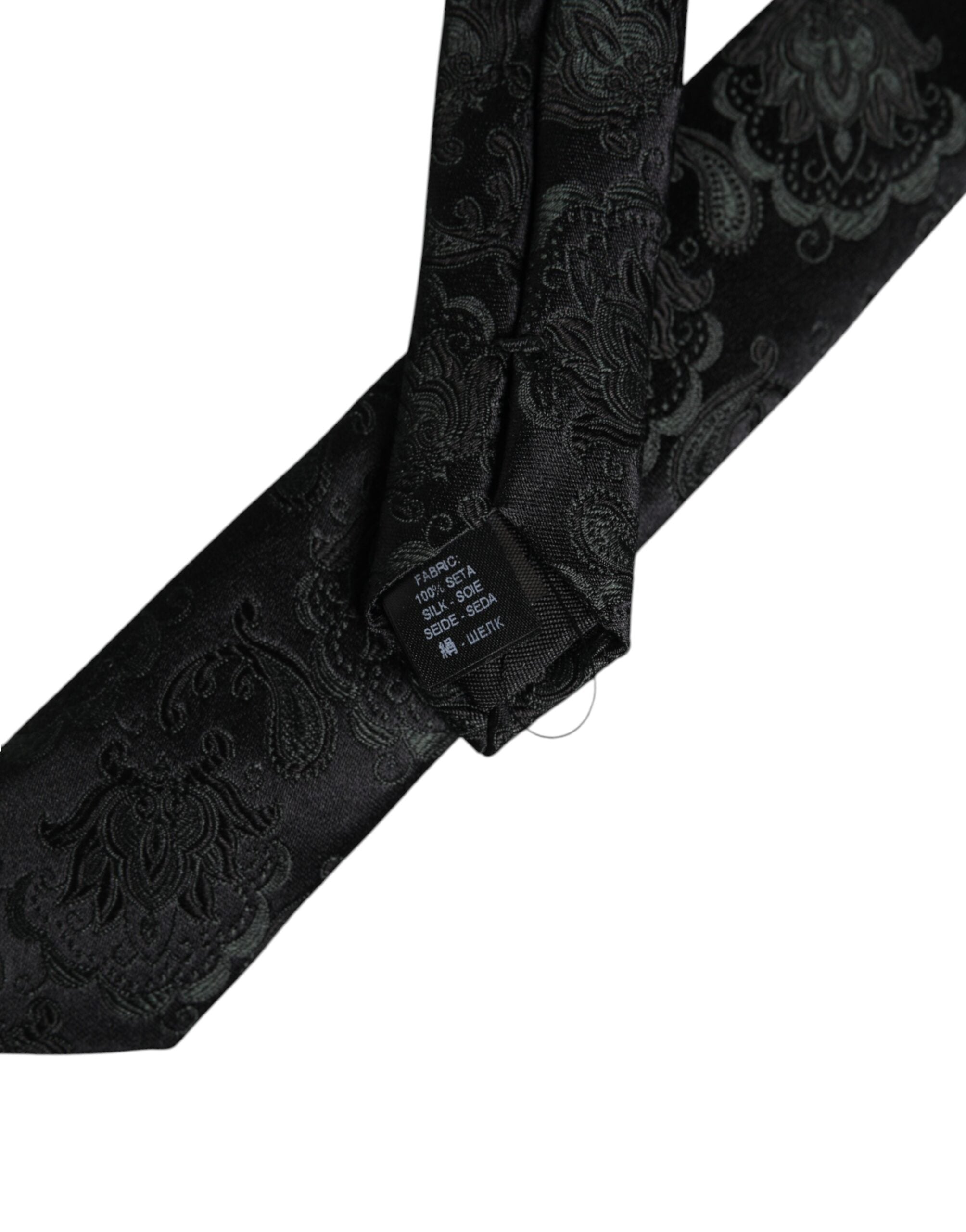 Dolce &amp; Gabbana Dunkelgrüne, verstellbare Seidenkrawatte mit Blumenmuster