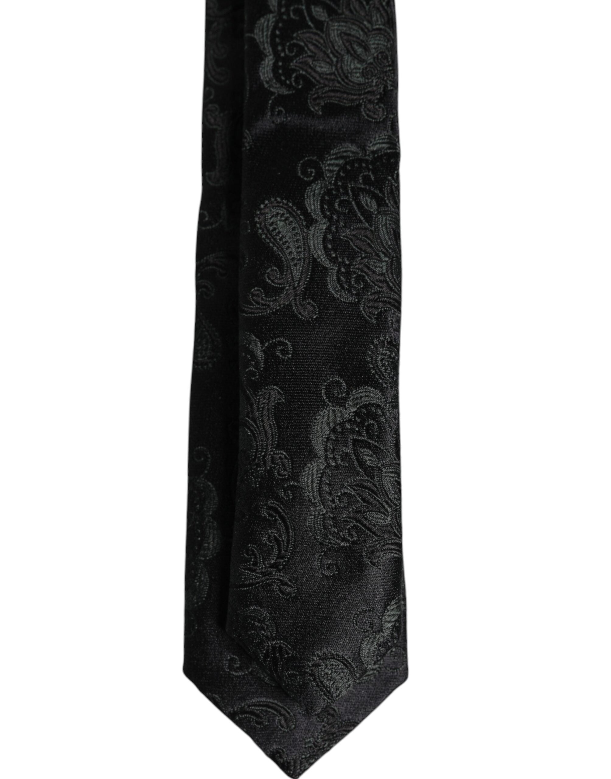 Dolce &amp; Gabbana Dunkelgrüne, verstellbare Seidenkrawatte mit Blumenmuster
