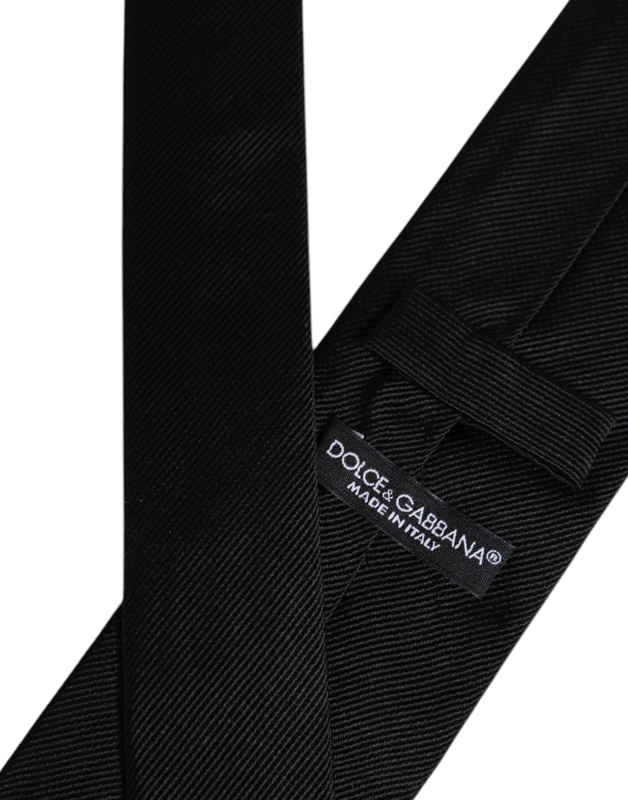 Dolce &amp; Gabbana – Verstellbare Krawatte aus massiver Seide in Schwarz