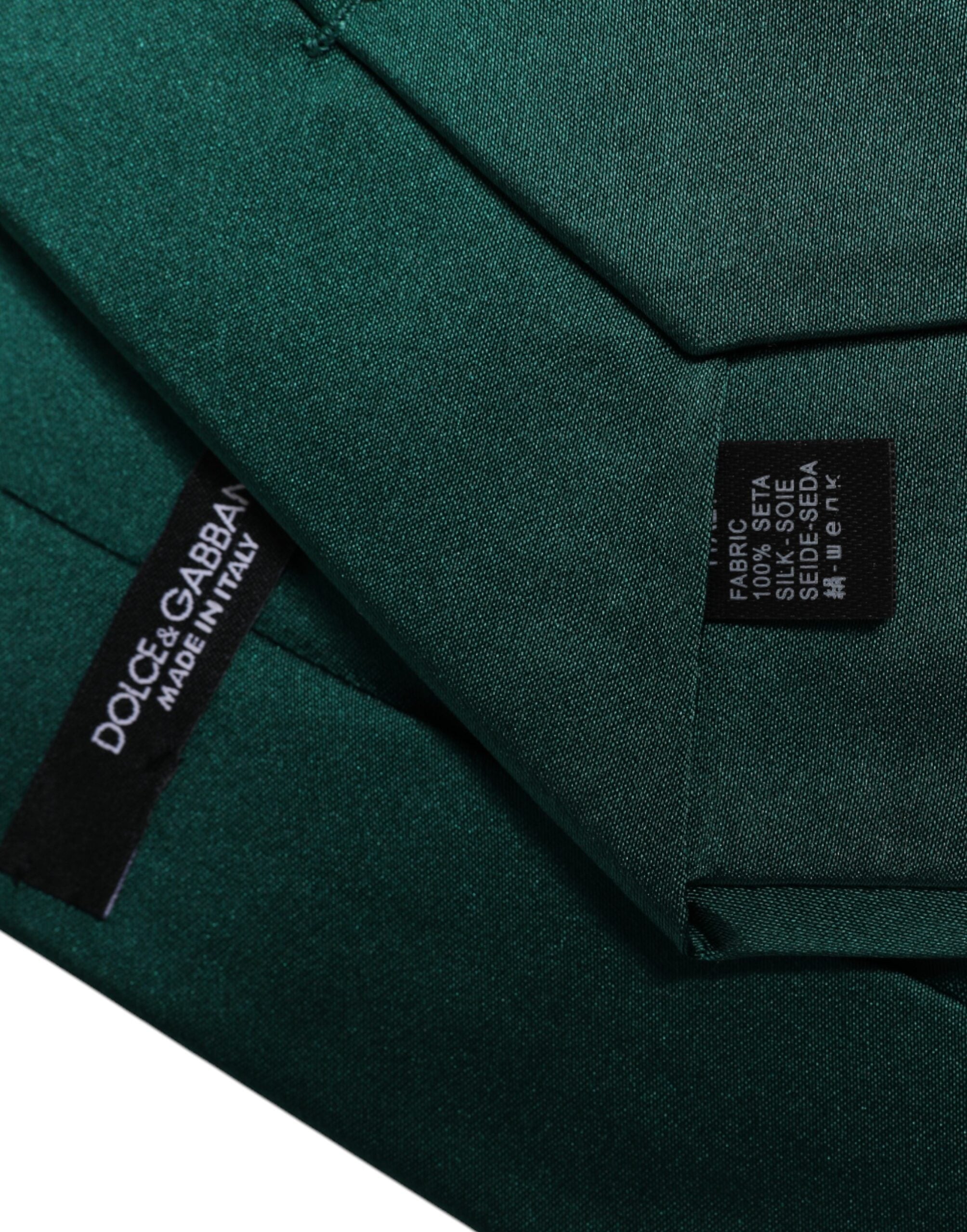 Dolce &amp; Gabbana, grüne, einfarbige, verstellbare Krawatte aus Baumwolle