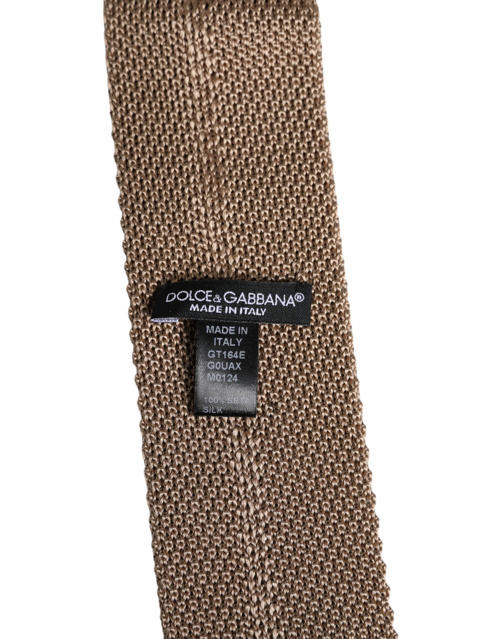 Dolce &amp; Gabbana – Verstellbare Krawatte aus brauner Seide