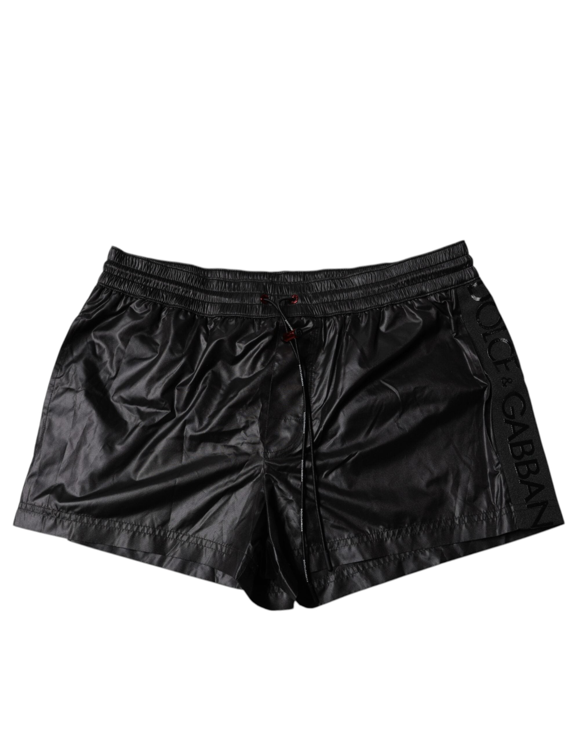 Dolce &amp; Gabbana Schwarze Polyester-Strandshorts
