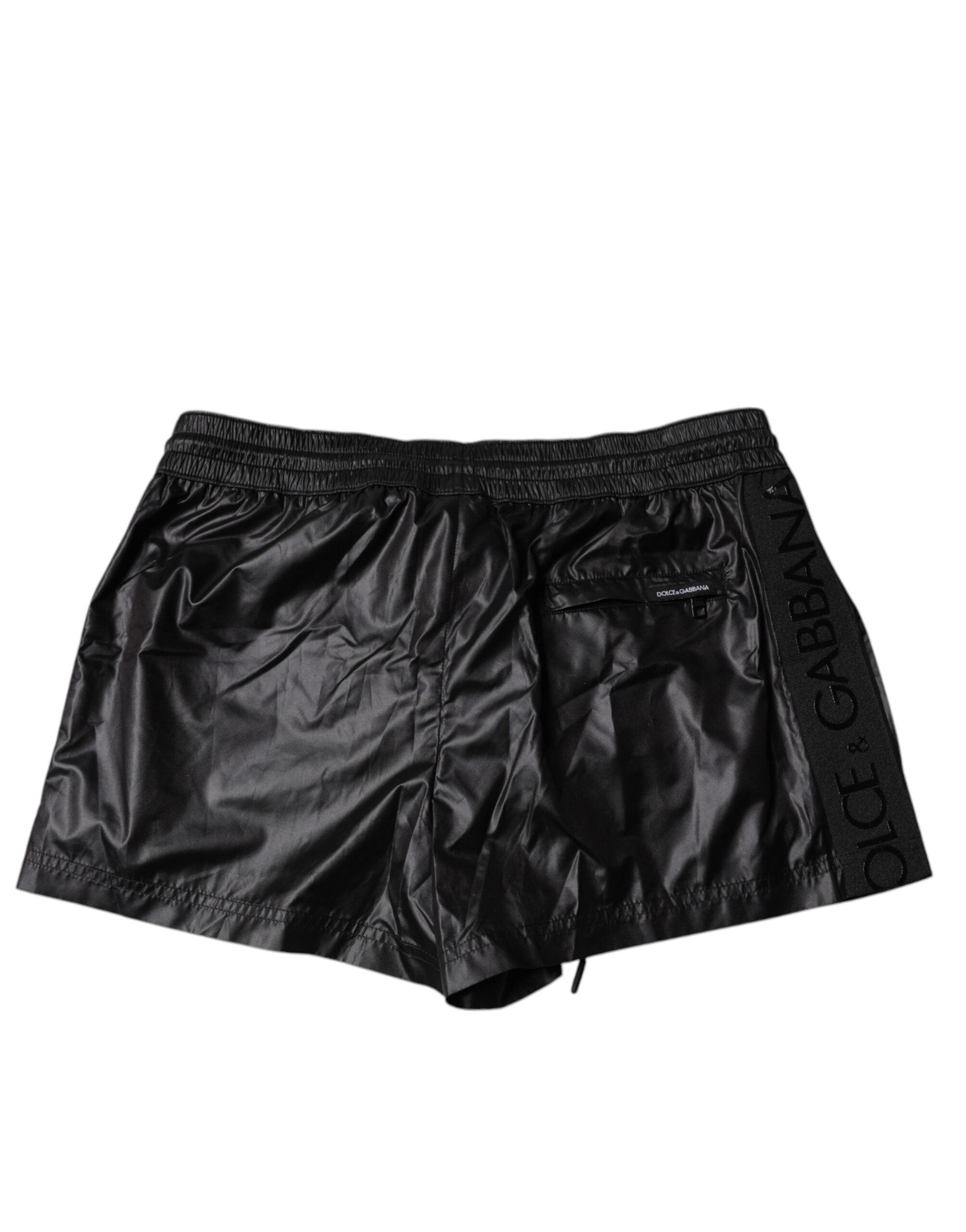 Dolce &amp; Gabbana Schwarze Polyester-Strandshorts