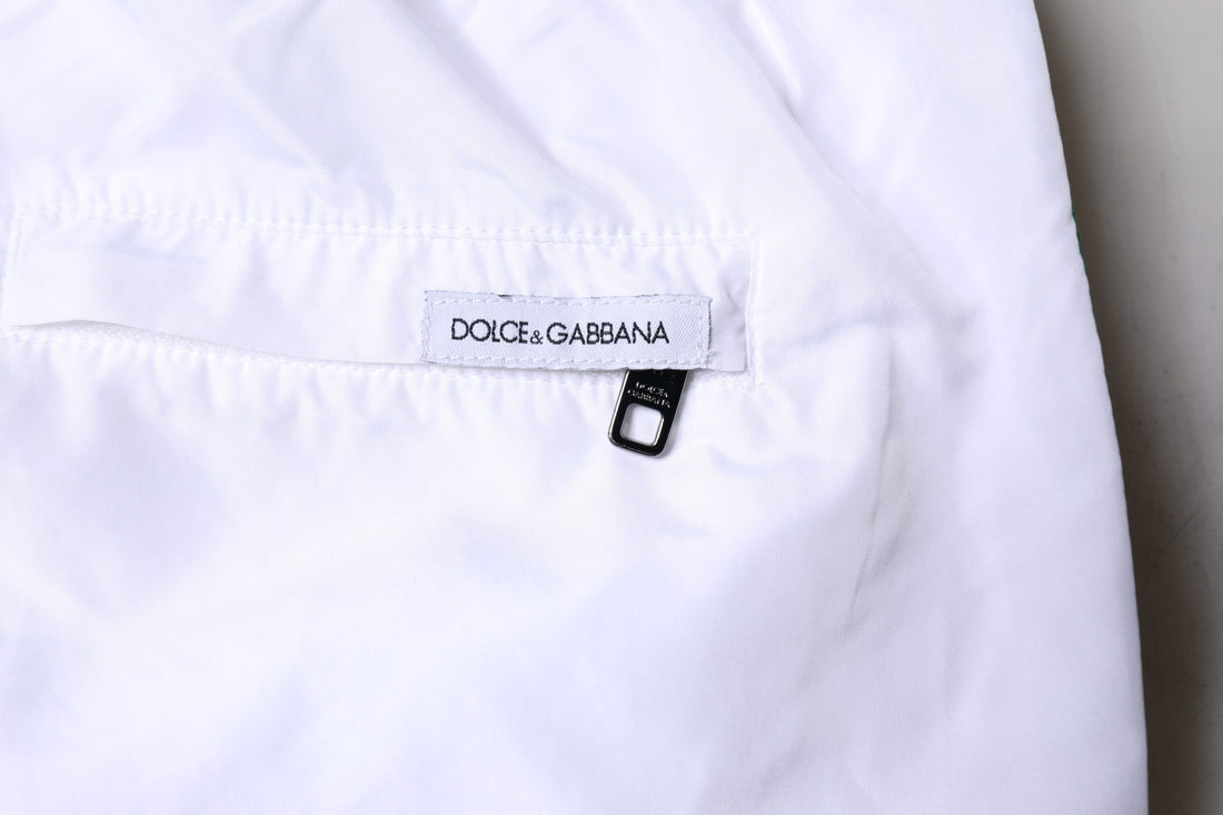 Dolce & Gabbana White Stripes Beachwear Shorts 2 Pc Swimwear