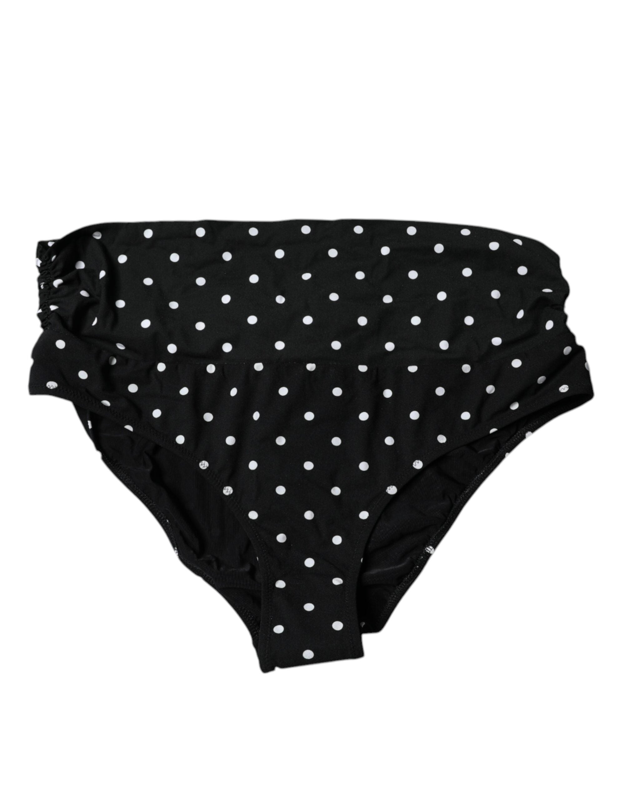 Dolce &amp; Gabbana – Schwarzer Badeanzug mit Punkten, Bikinihose, Bademode