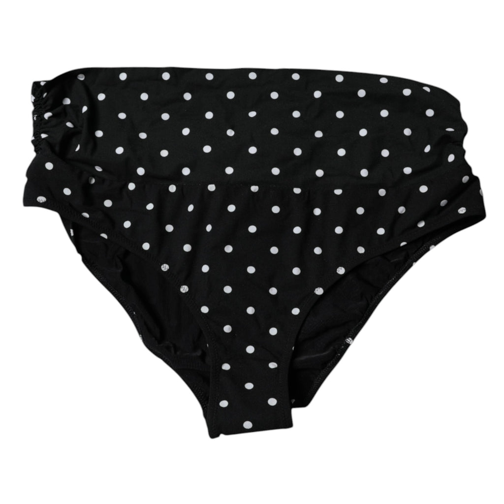 Dolce &amp; Gabbana – Schwarzer Badeanzug mit Punkten, Bikinihose, Bademode