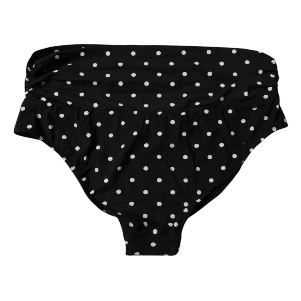Dolce &amp; Gabbana – Schwarzer Badeanzug mit Punkten, Bikinihose, Bademode