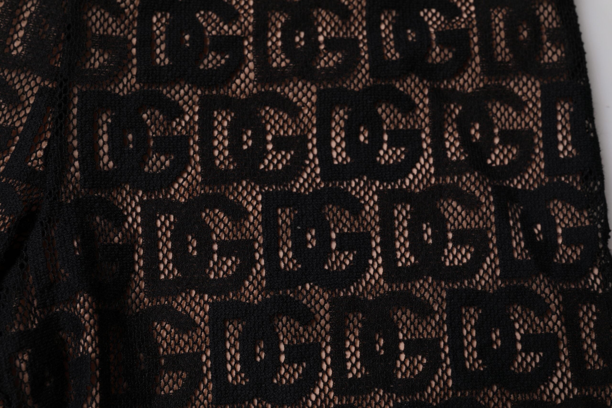 Dolce &amp; Gabbana – Kurze Strumpfhose mit Logo und Monogramm in Schwarz