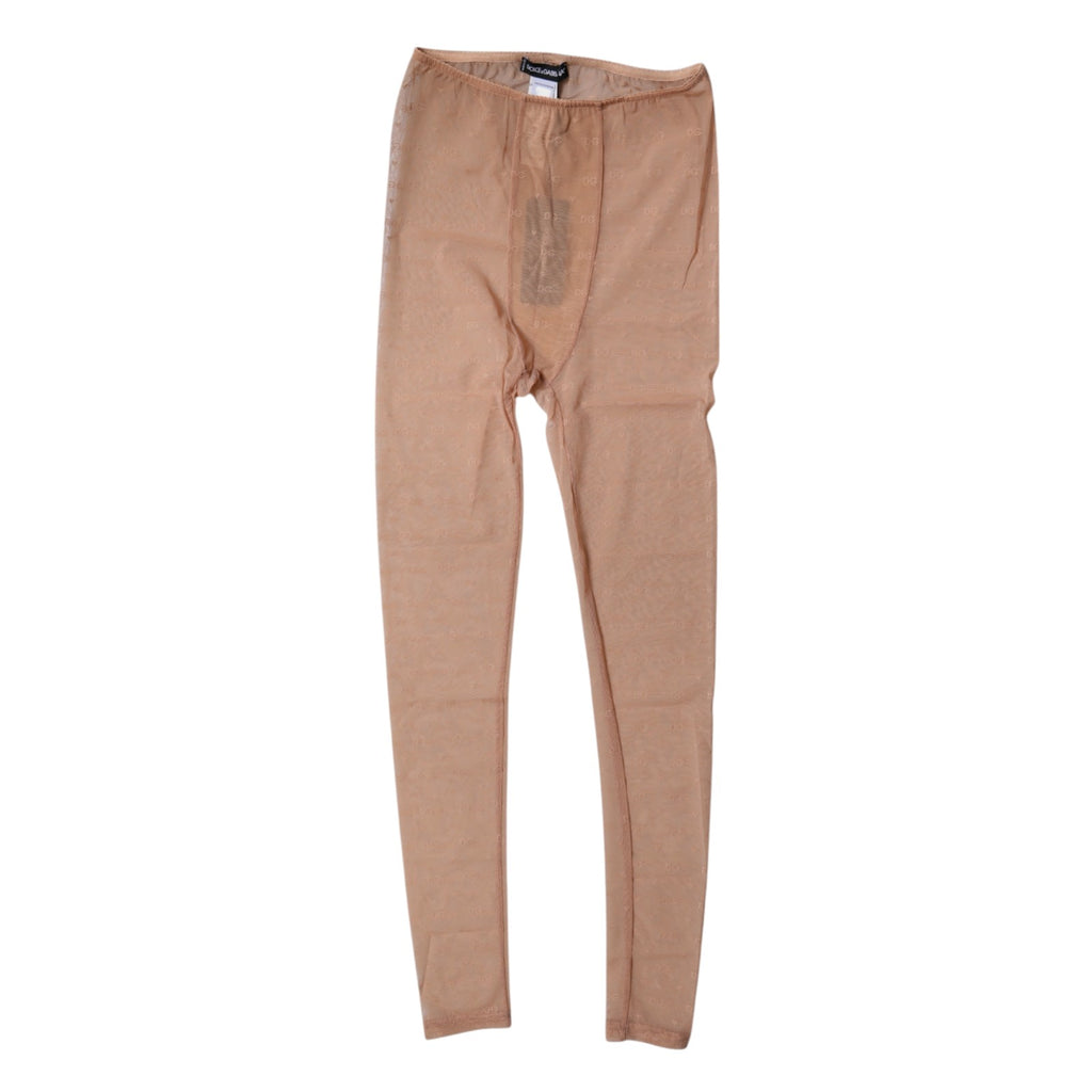 Dolce &amp; Gabbana Nude Beige Logo Spitzen Dessous Höschen Unterwäsche
