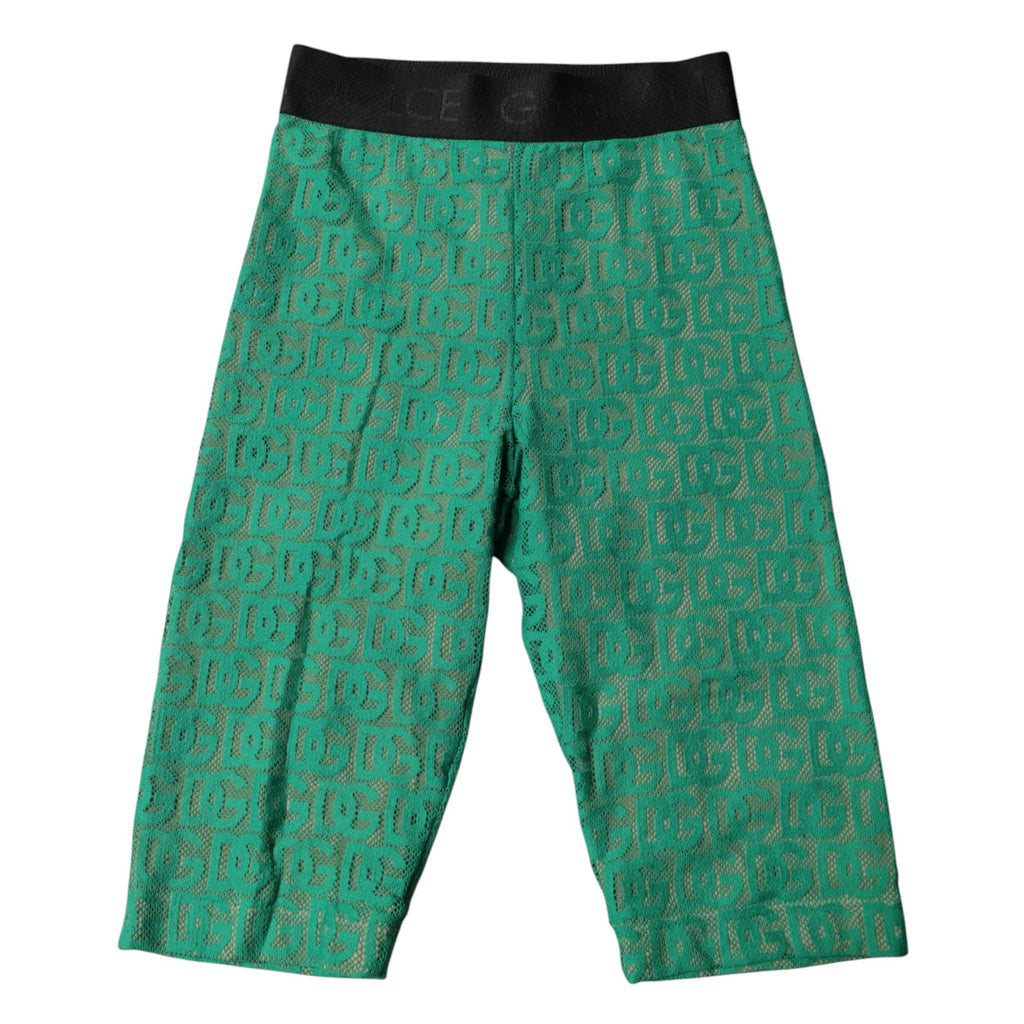 Dolce &amp; Gabbana – Kurze Strumpfhose mit Logo-Monogramm in Grün
