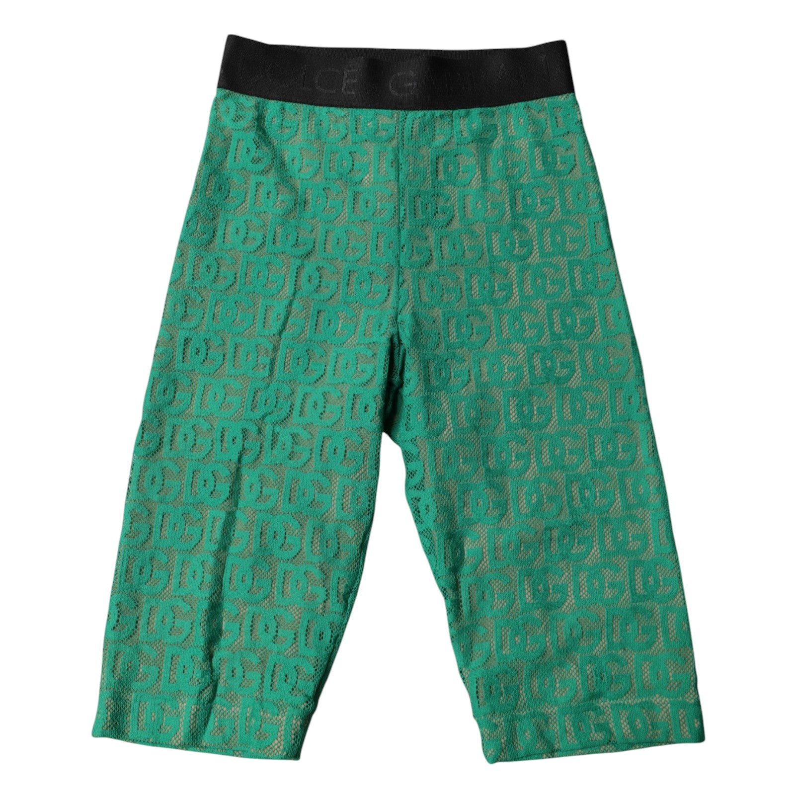 Dolce &amp; Gabbana – Kurze Strumpfhose mit Logo-Monogramm in Grün