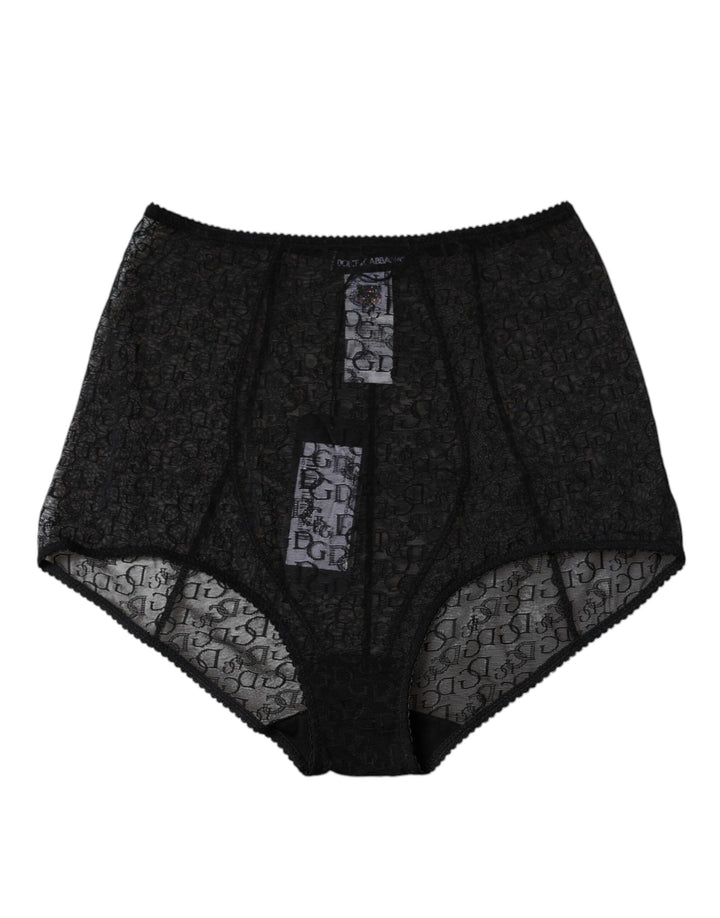 Dolce &amp; Gabbana – Schwarzes Mieder mit Logo und hoher Taille