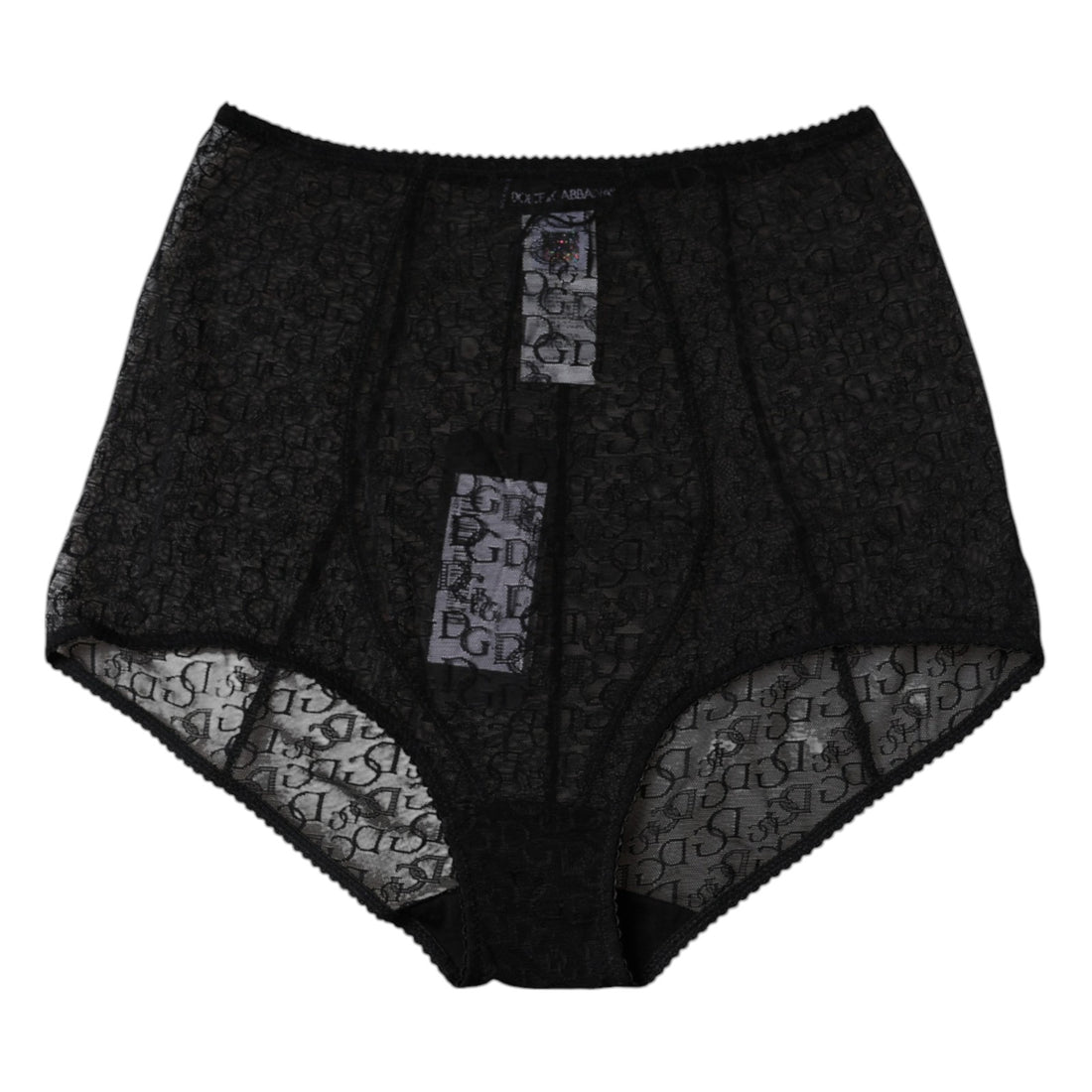 Dolce &amp; Gabbana – Schwarzes Mieder mit Logo und hoher Taille