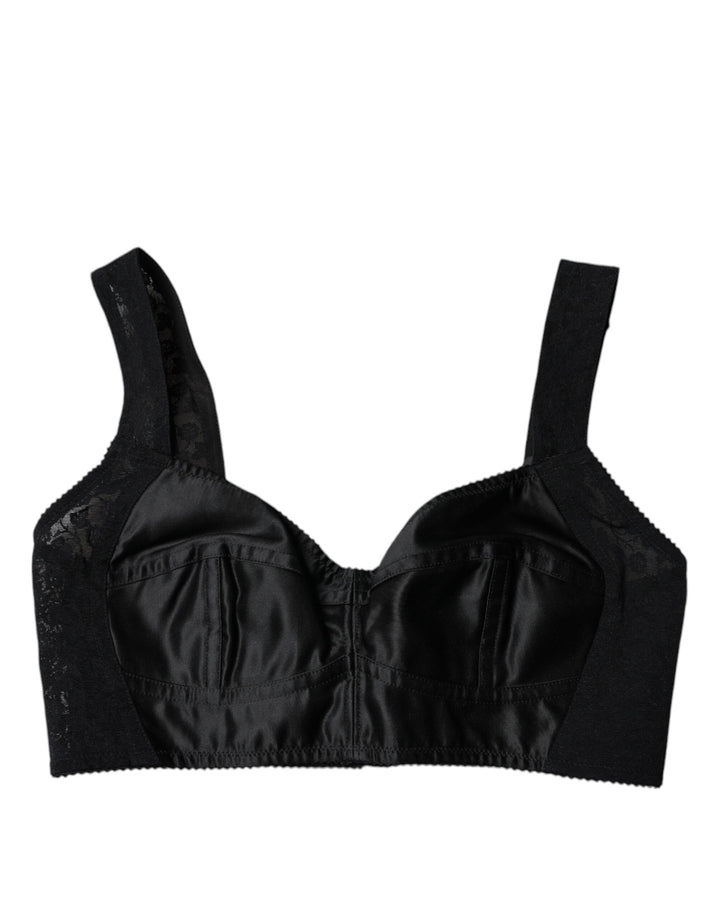 Schwarze Nylon-Balconcino-Büstenhalter-Unterwäsche von Dolce &amp; Gabbana
