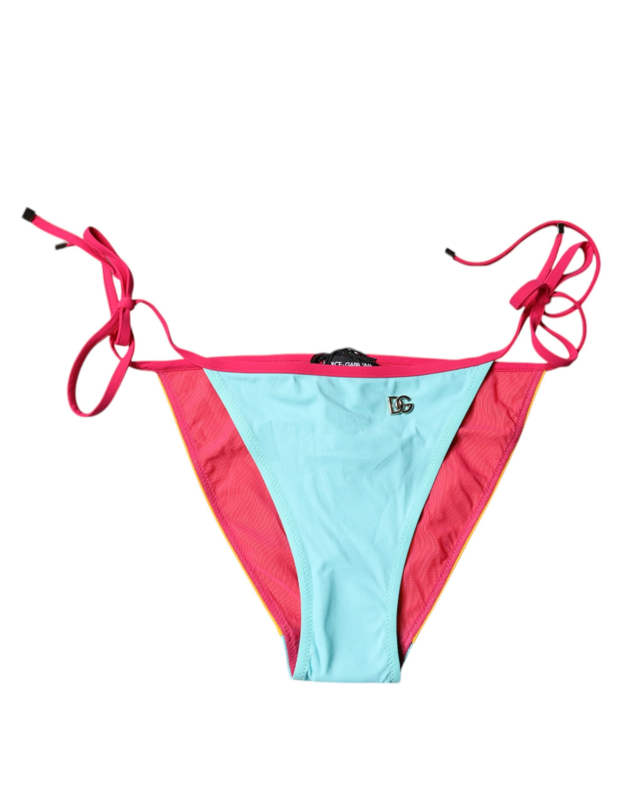 Dolce &amp; Gabbana Mehrfarbiger Badeanzug mit Logo und Bikinihose
