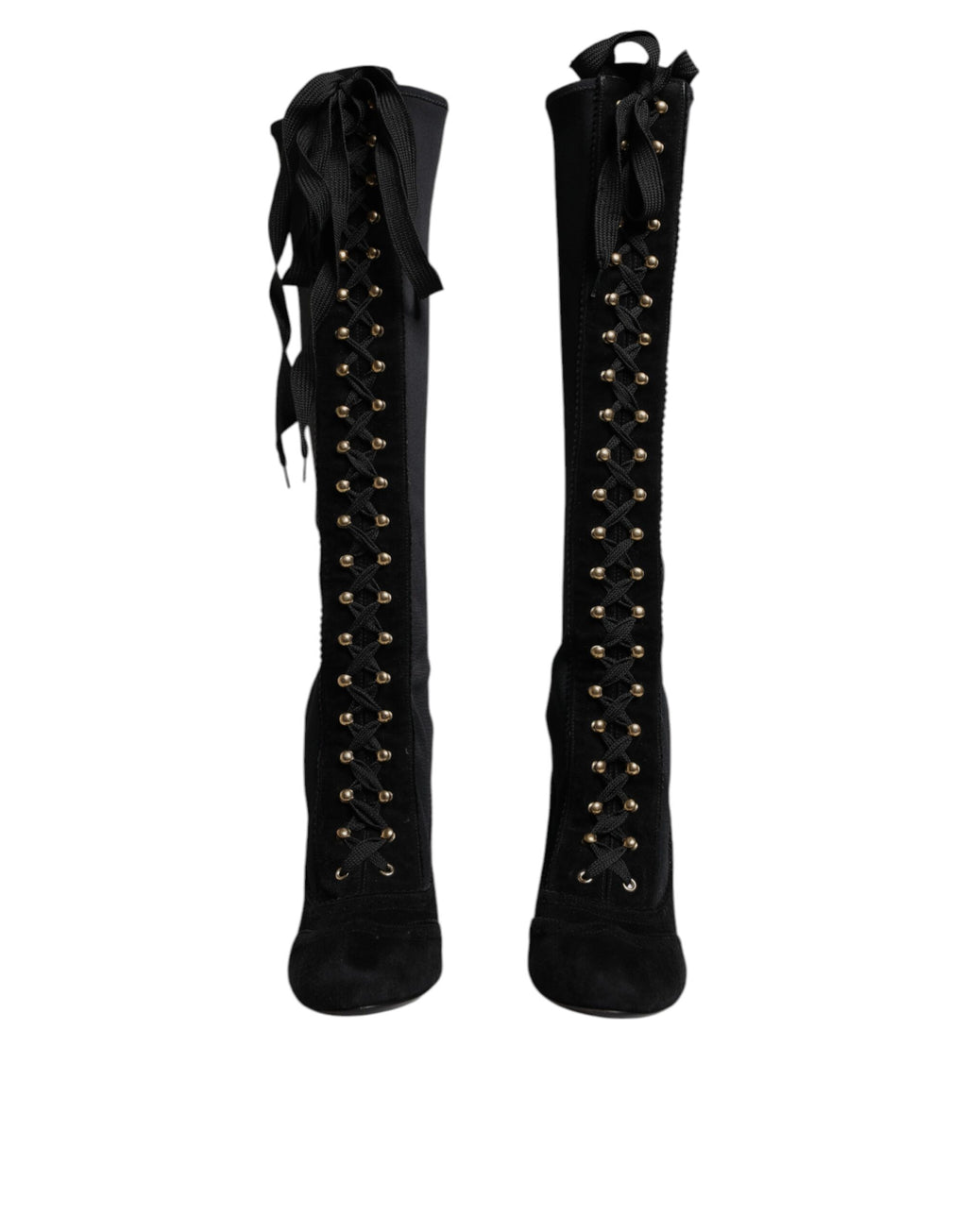 Dolce &amp; Gabbana Schwarze Schnürschuhe mit hohen Absätzen