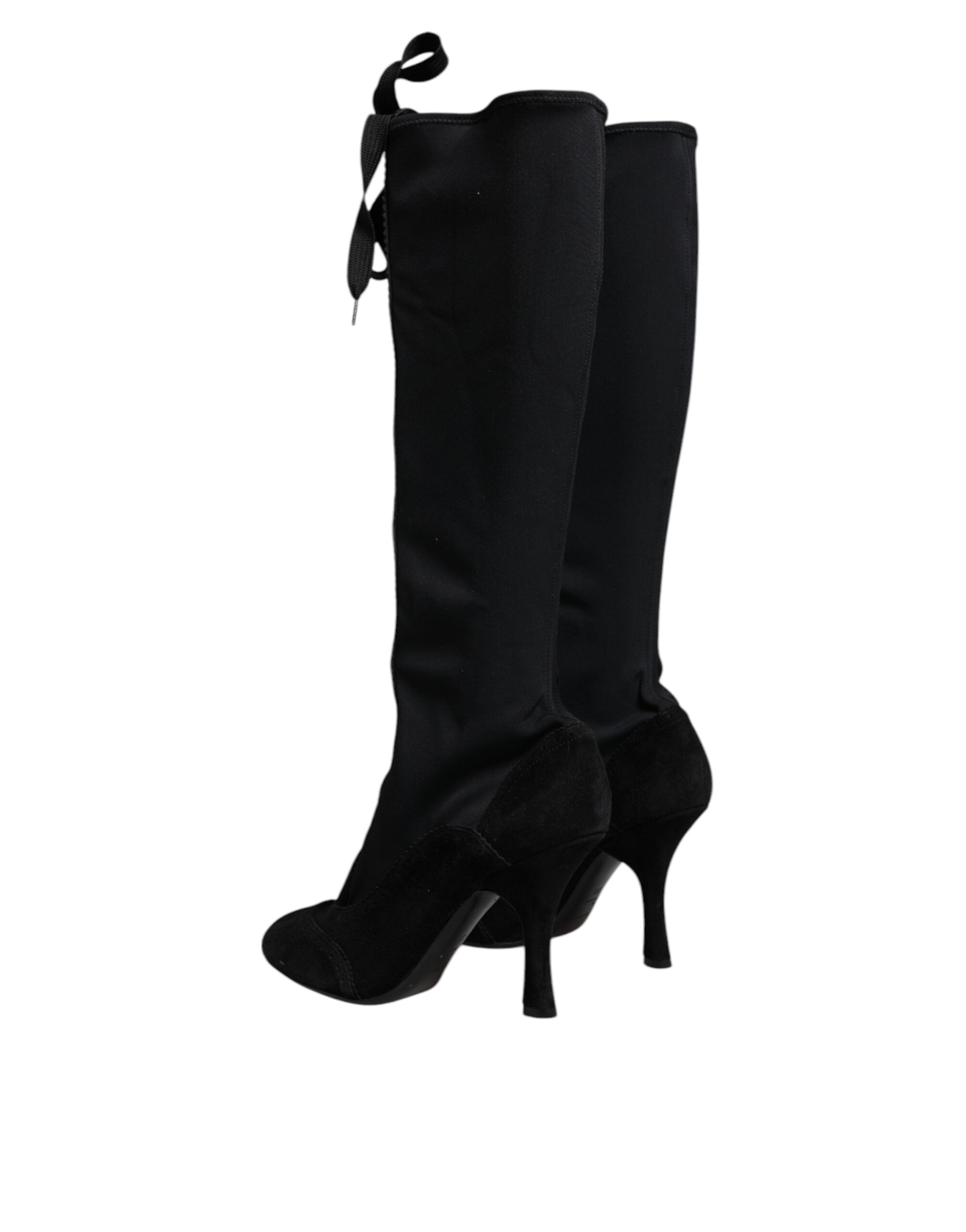 Dolce &amp; Gabbana Schwarze Schnürschuhe mit hohen Absätzen