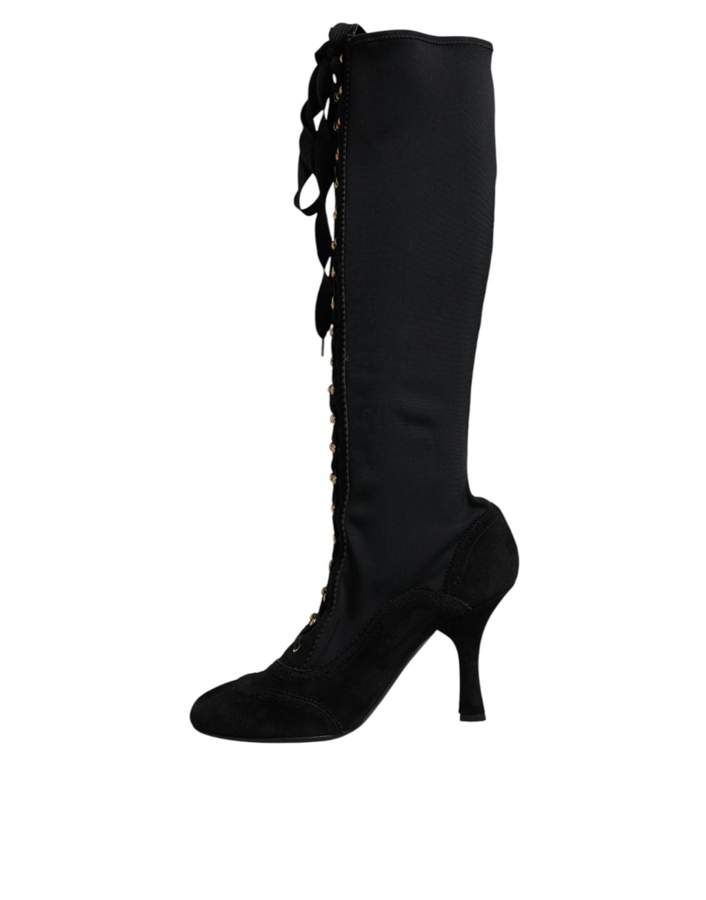 Dolce &amp; Gabbana Schwarze Schnürschuhe mit hohen Absätzen