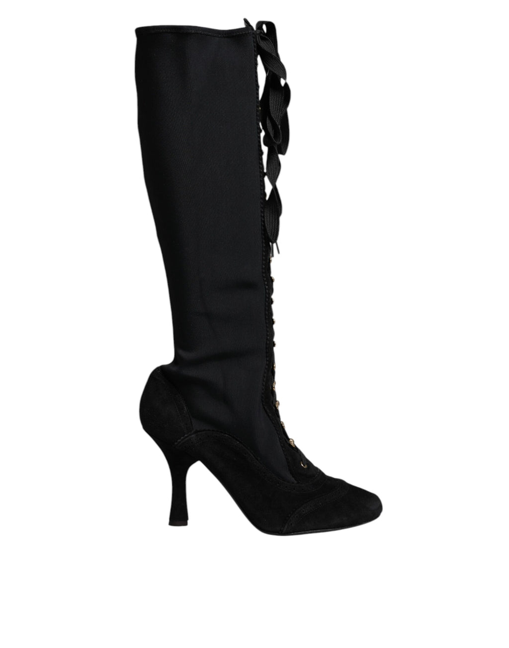 Dolce &amp; Gabbana Schwarze Schnürschuhe mit hohen Absätzen