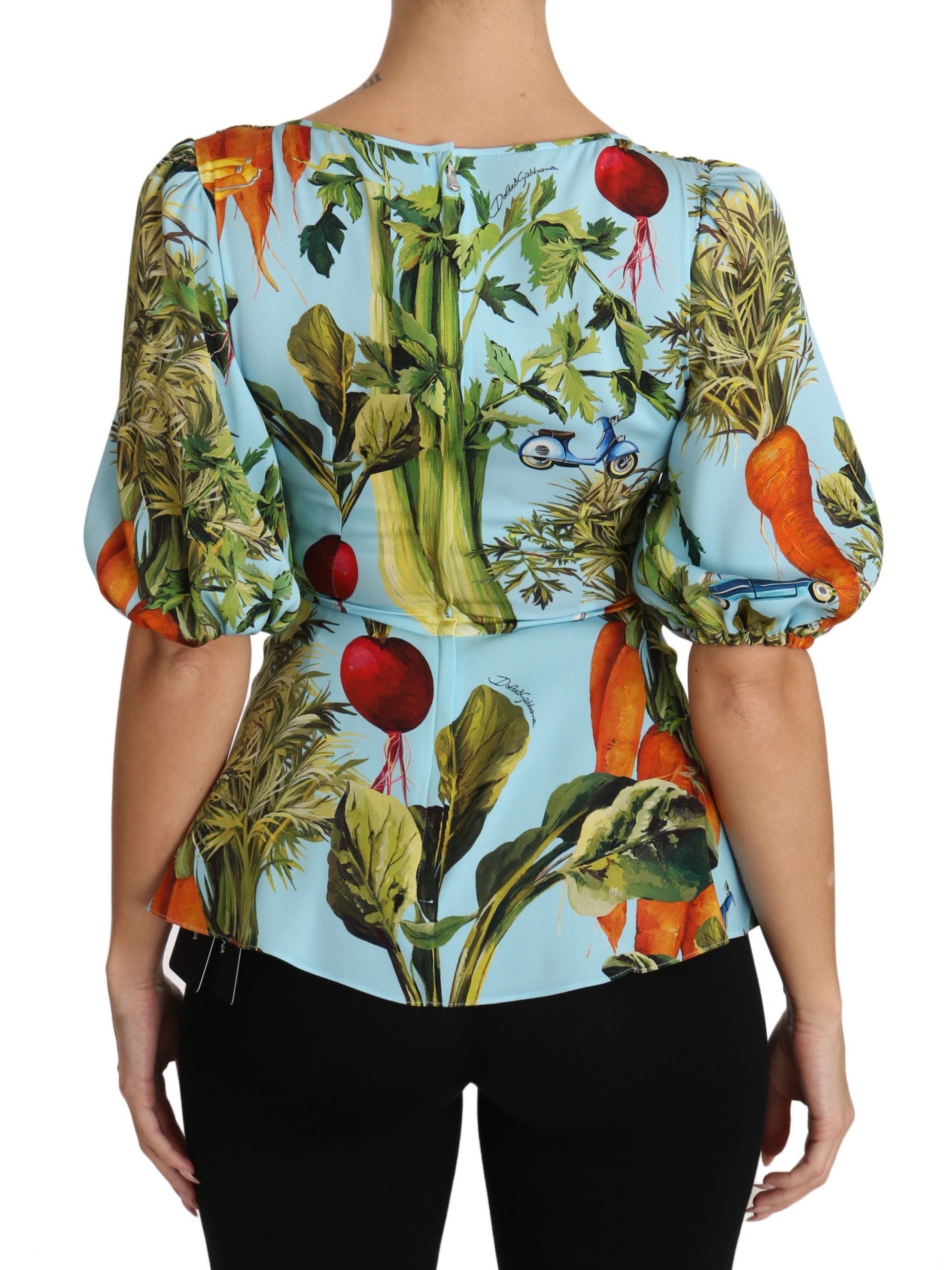 Dolce &amp; Gabbana Seidentop-Extravaganz mit Gemüsedruck