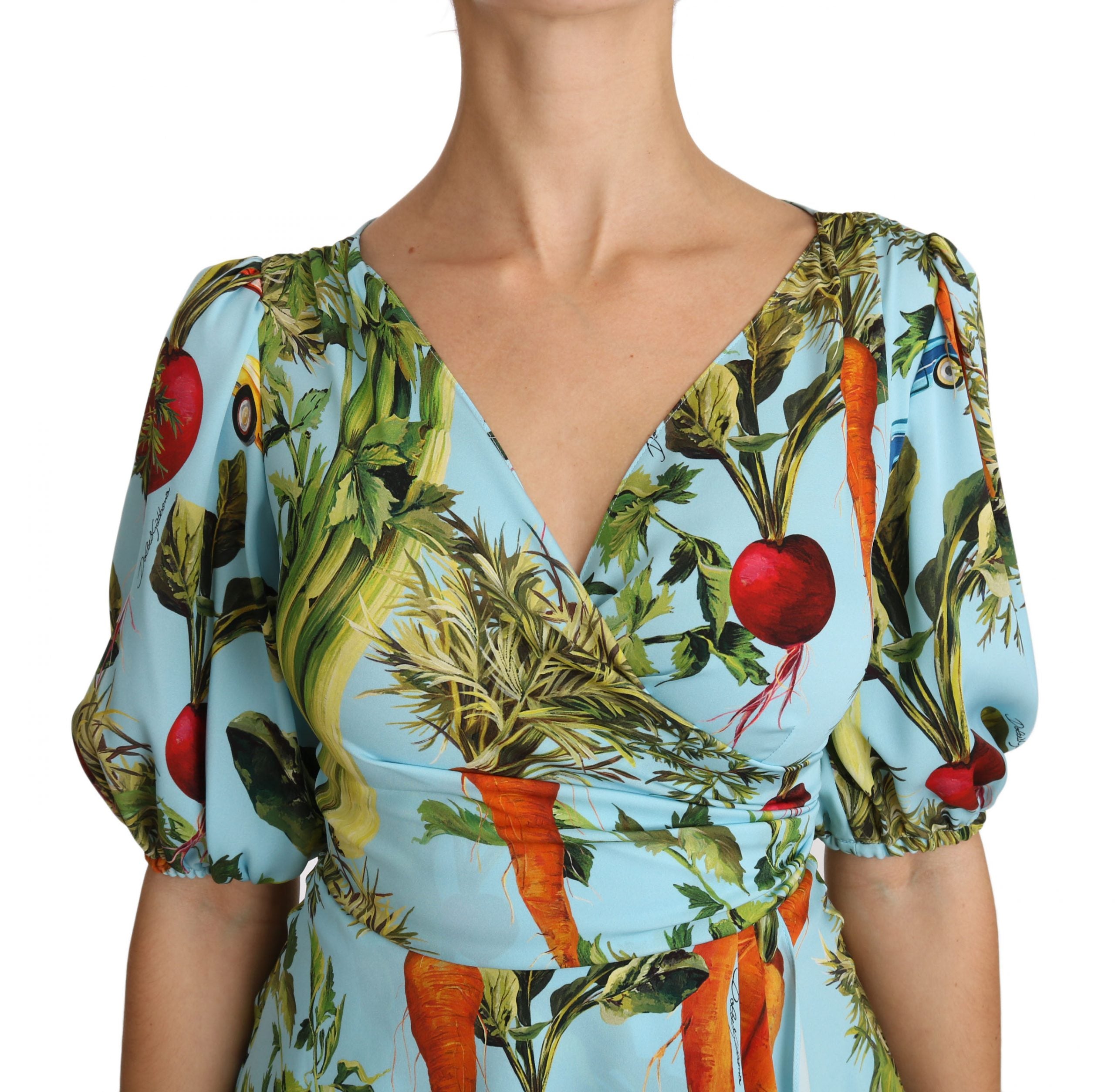 Dolce &amp; Gabbana Seidentop-Extravaganz mit Gemüsedruck