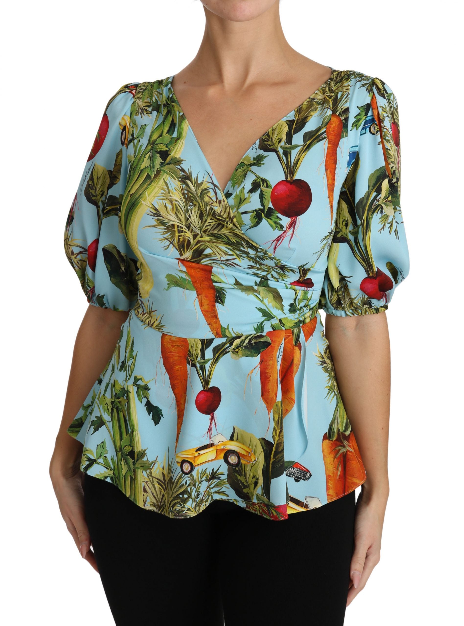 Dolce &amp; Gabbana Seidentop-Extravaganz mit Gemüsedruck
