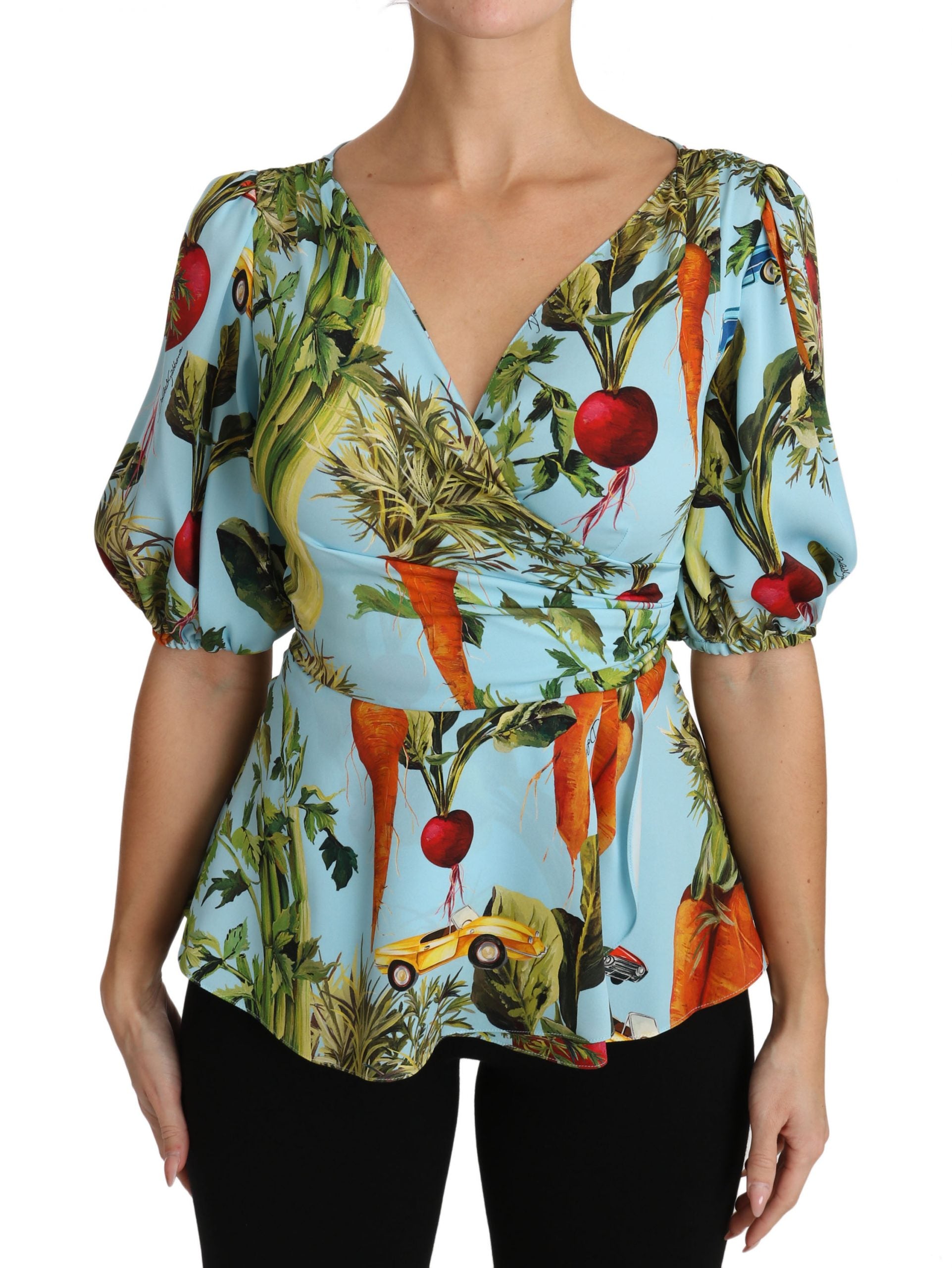 Dolce &amp; Gabbana Seidentop-Extravaganz mit Gemüsedruck