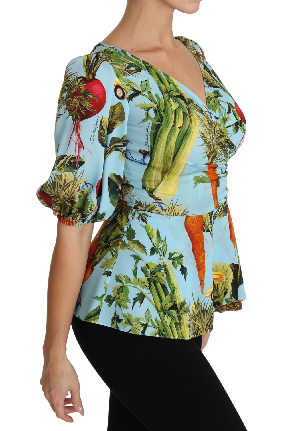 Dolce &amp; Gabbana Seidentop-Extravaganz mit Gemüsedruck
