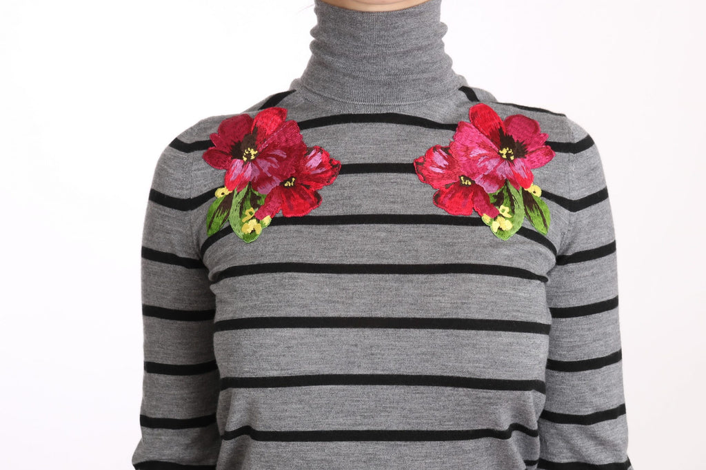Dolce &amp; Gabbana Eleganter bestickter Pullover aus Kaschmir-Seide