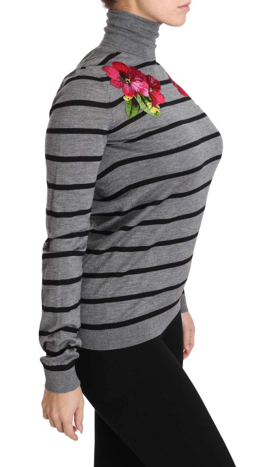 Dolce &amp; Gabbana Eleganter bestickter Pullover aus Kaschmir-Seide