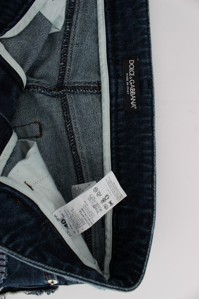 Dolce &amp; Gabbana Schicke blaue Patchwork-Jeansshorts