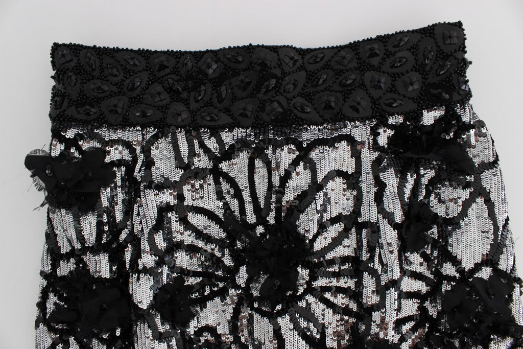 Dolce &amp; Gabbana – Designer-Minishorts mit hoher Taille und Pailletten